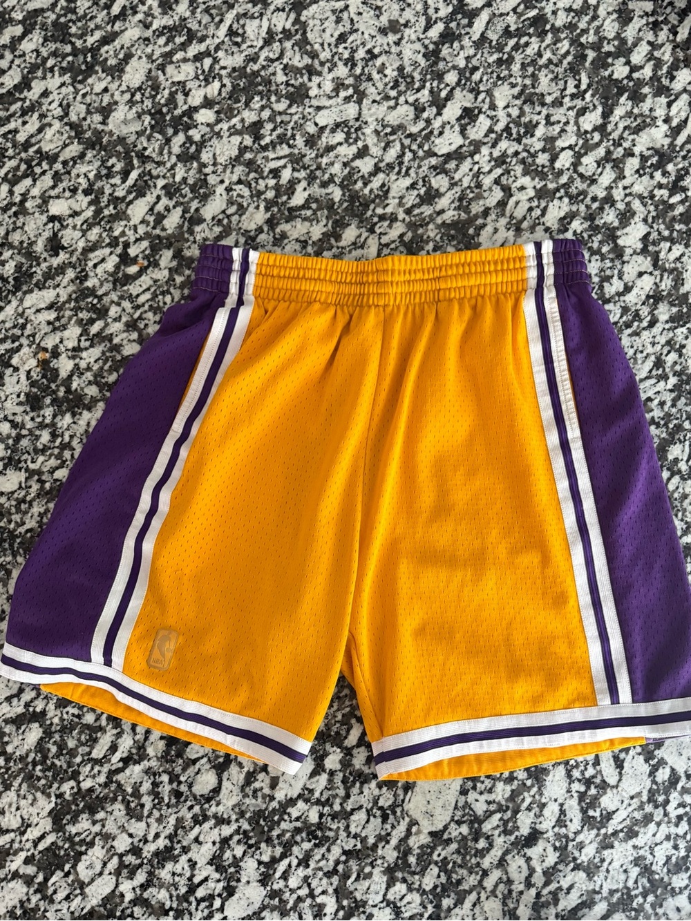 Los Angeles Lakers Gold Purple Retro NBA Basketball Shorts
